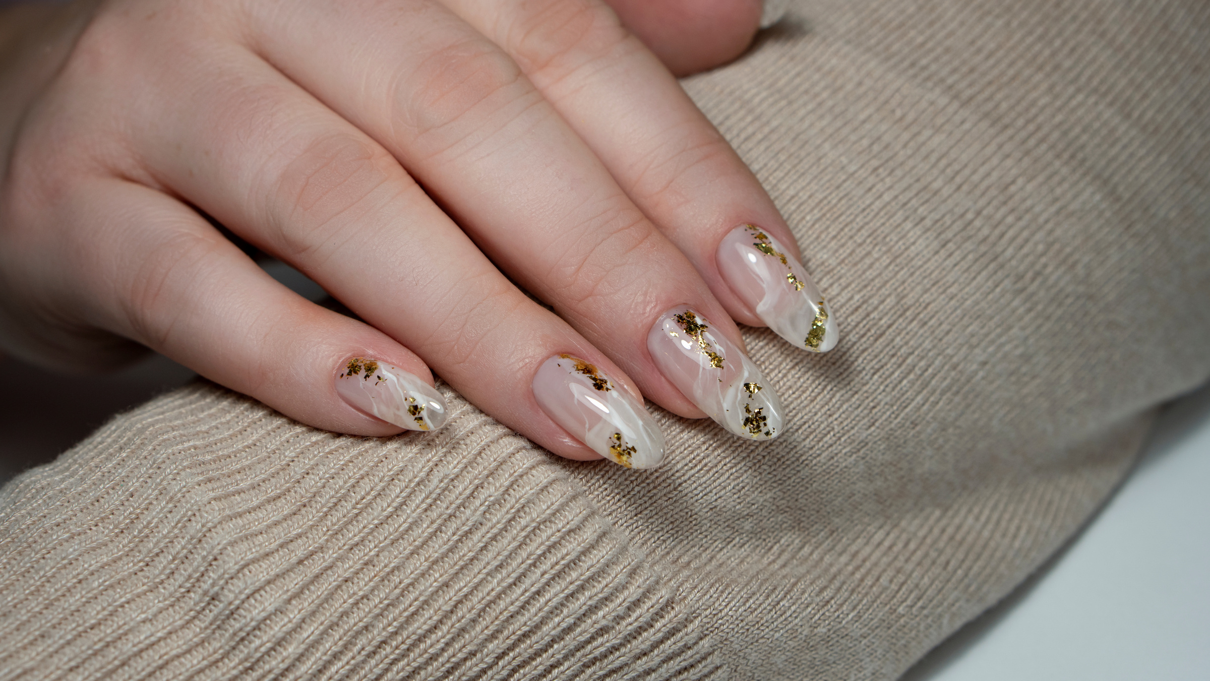 Modern Nail art manicure.